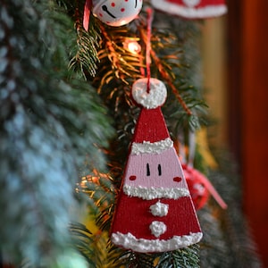 Santa wooden Christmas ornaments. image 1