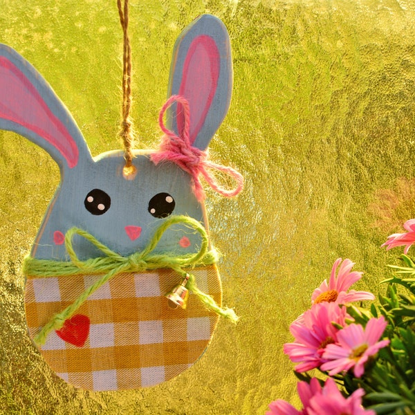 Wooden rustic style "Bunny" ornaments.