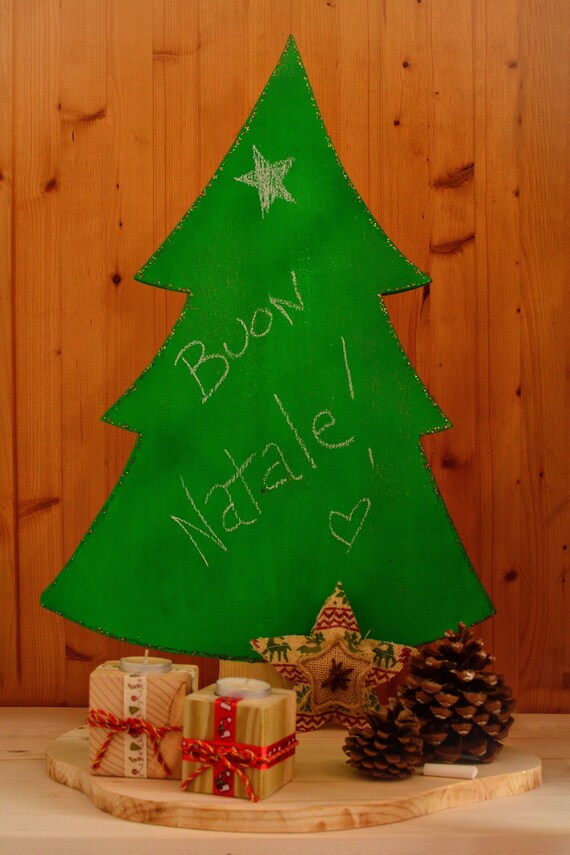 Merry Christmas! wooden chalkboard candle holder.