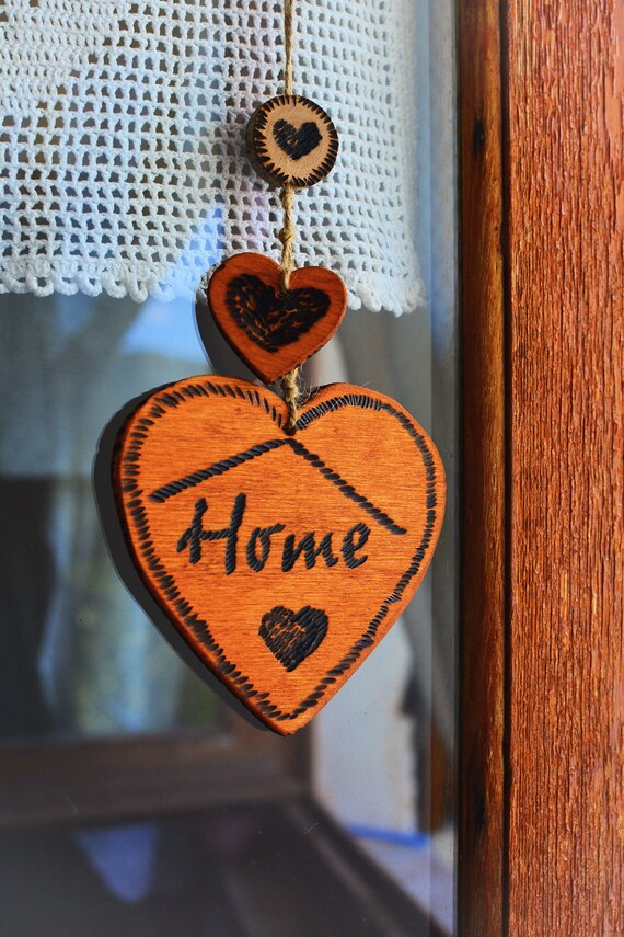 Rustic style “Heart” wooden decorations.