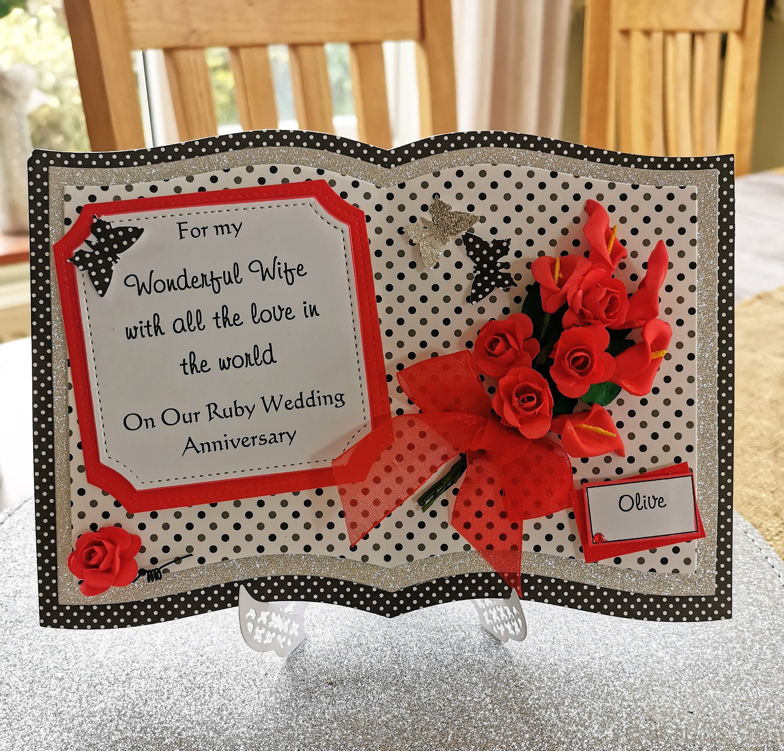 Ruby Wedding anniversary card for Wife Personalised Boxed Etsy