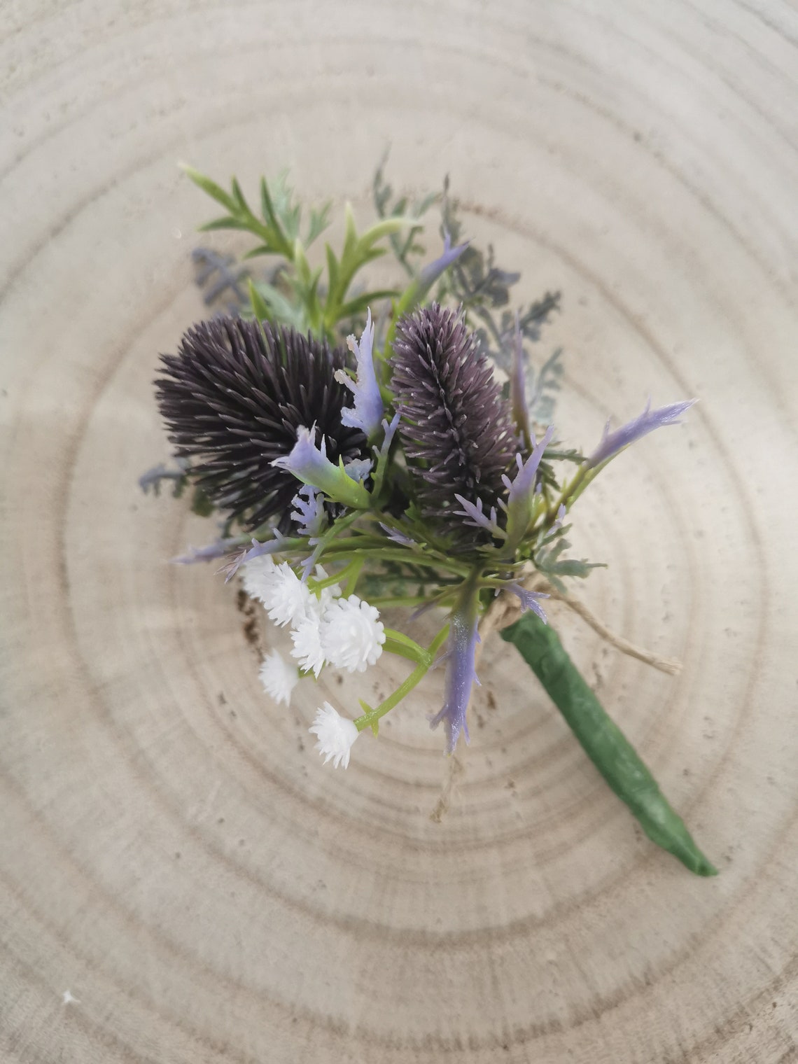 Rustic Purple Scottish Thistle Buttonhole Optional Tartan Etsy
