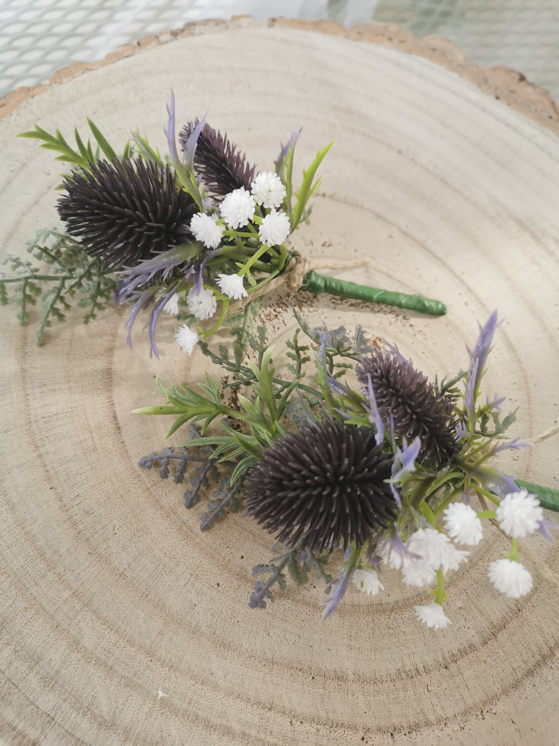Rustic thistle buttonhole optional ribbon Purple thistle Etsy