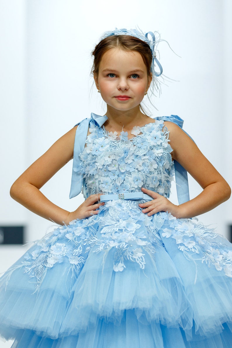Blue Princess Gown Fluffy Dress Prom Pageant Lace Dress 3D Etsy