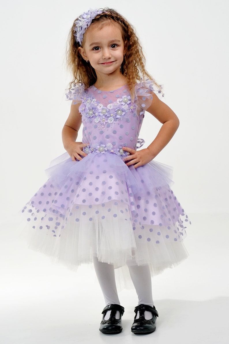 Fancy Baby Pageant Dress Violet Flowergirl Highlow Dress Etsy