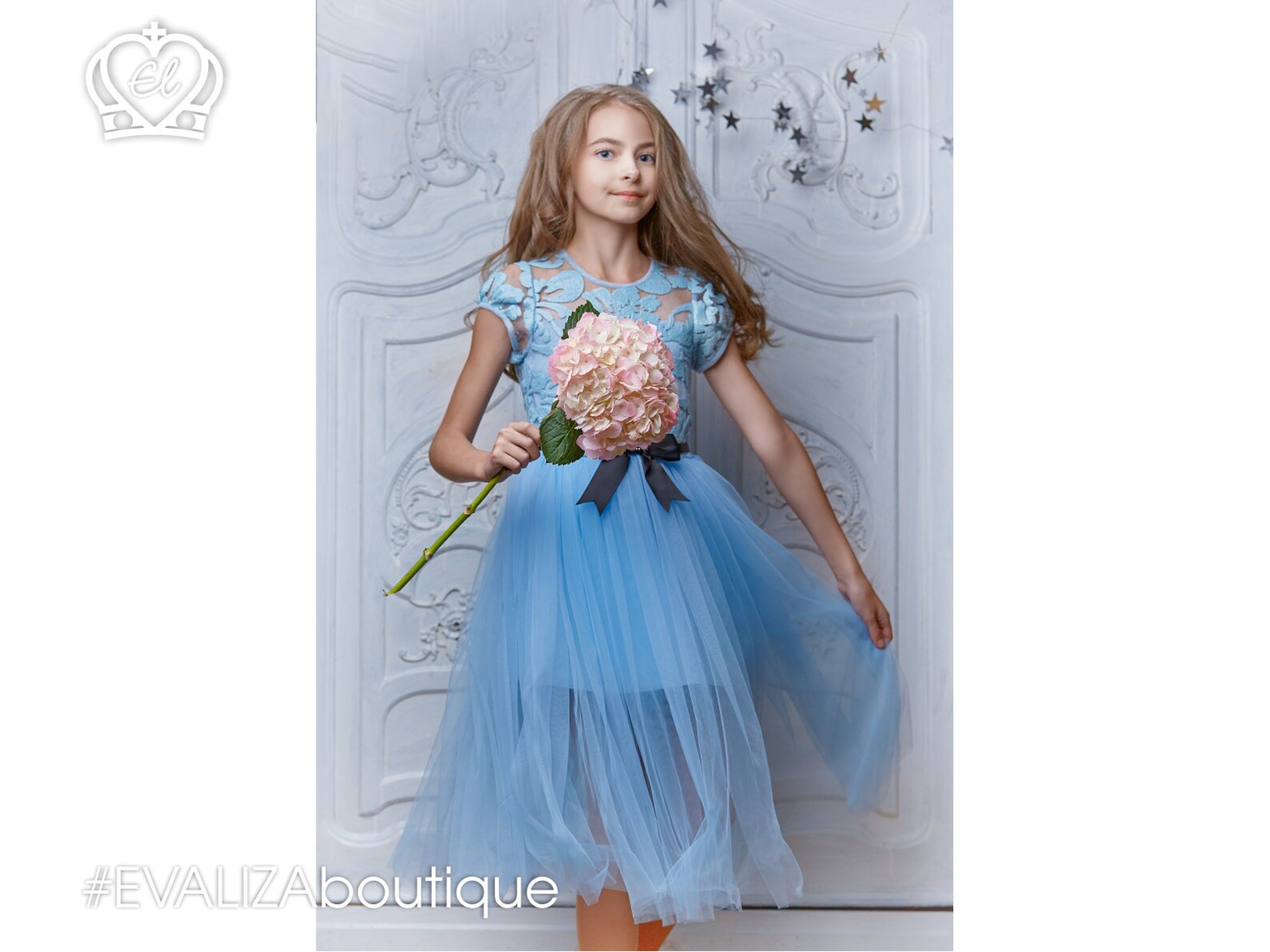 Fancy Light Blue Girl Dress Sleeves Sequin Lace BODICE Layered Etsy