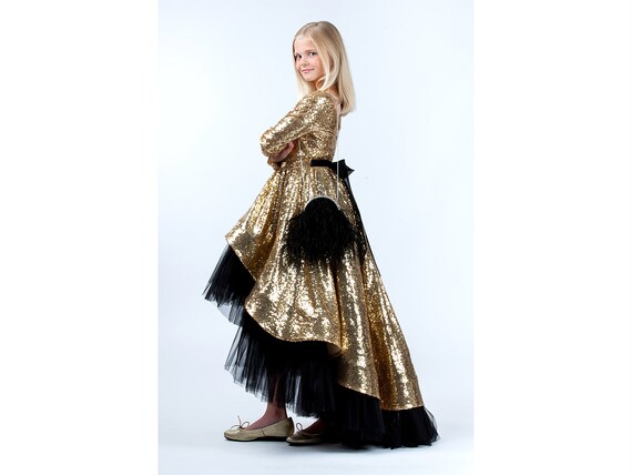 black and gold princess dress