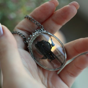 Black rose necklace, Black Flower Necklace, Gothic Necklace, Halloween necklace, Floral vintage jewelry, Flower necklace, Witchy pendant image 9