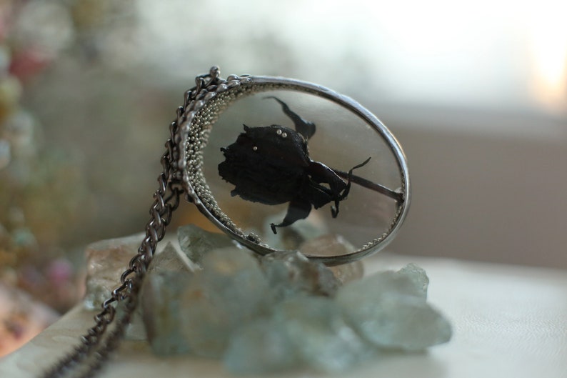 Black rose necklace, Black Flower Necklace, Gothic Necklace, Halloween necklace, Floral vintage jewelry, Flower necklace, Witchy pendant image 15