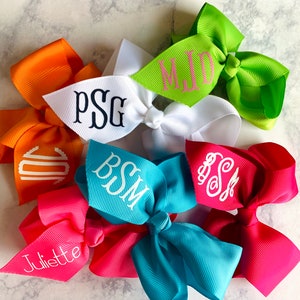 You Choose Monogrammed Hair Bow | 3, 4 or 6 inch bow | Monogram Bow | Little Girls Bow | Monogram | Back to School Bow | Birthday Gift