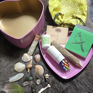 Valentine Oddity Micro Artist Kits ~ Curio Collection with mini colored pencils sketchbook tiny harmonica miniature art supplies