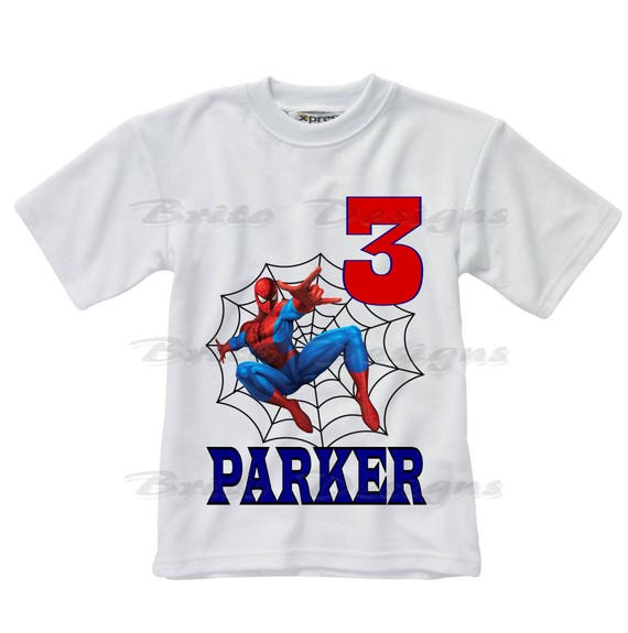 custom spiderman birthday shirt