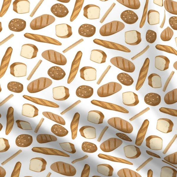 Bread Loaf Fabric By The Yard - Bread Cotton Fabric - Baguette Fabric by Munzy Goods