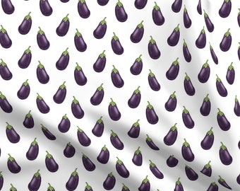 Eggplant Fabric By The Yard - Eggplant Cotton Fabric - Eggplant Fabric by Munzy Goods