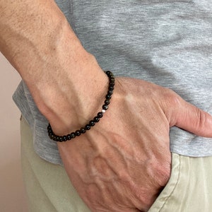 Mini Obsidian Gemstone 4mm Energy Bead Bracelet