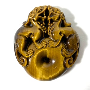 Colgante de León Guardián Ojo de Tigre - Foo Dogs - Feng Shui