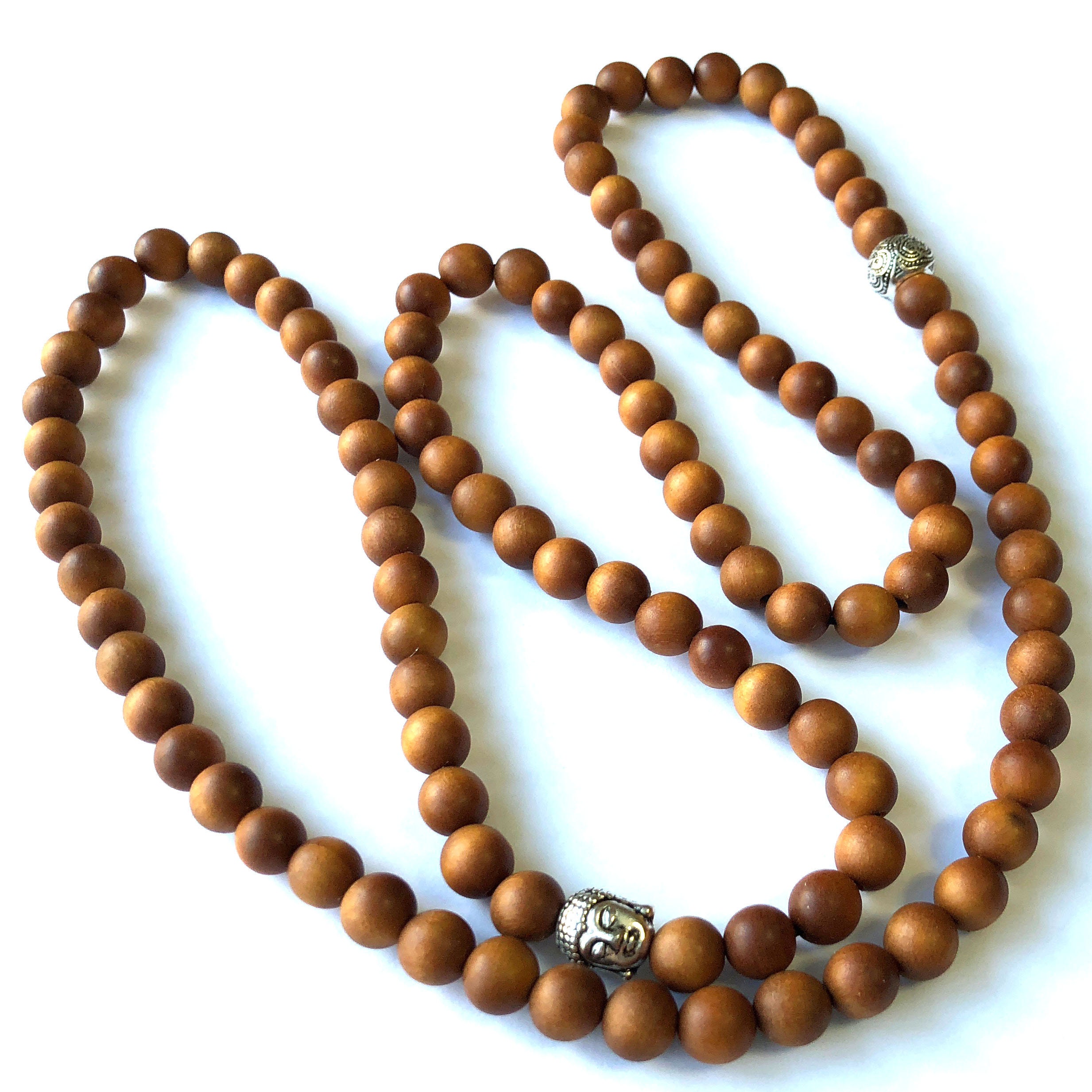 Prometis 200pcs 8mm Natural Sandalwood Round Beads Gorgeous Craft Handmade Polished Spacer Mala Pray Beads with Elastic Cord for Bracelets DIY