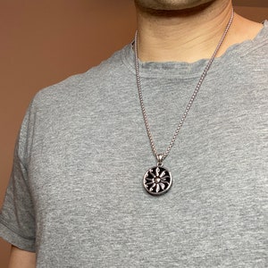 Silver Sun Pendant and Necklace