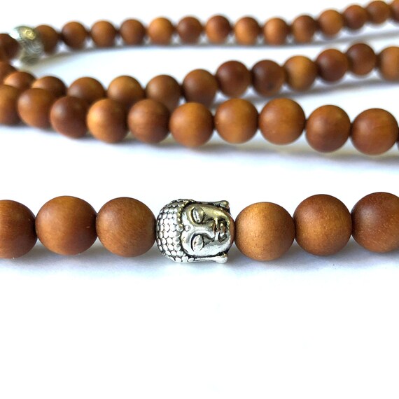 Sandalwood 8mm Mala Beads 108 Bead Wood Yoga Mala Bracelet