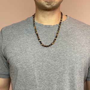 Tiger's Eye Natural Stone Beaded Necklace - Bead Necklace