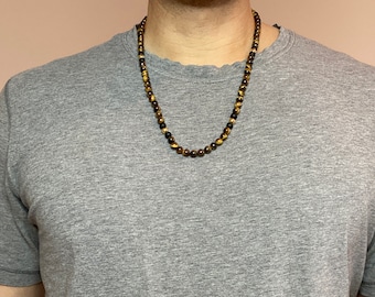 Tiger's Eye Natural Stone Beaded Necklace - Bead Necklace