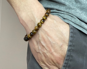 Tiger's Eye Stone Bead Bracelet