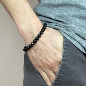 Matte Onyx Stone Bead Bracelet - Warrior Stone
