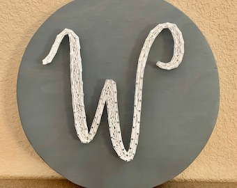 Arte de cuerdas con iniciales personalizadas, decoración infantil, letrero con letras personalizado