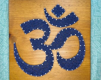 Arte de cuerdas Om, yoga artesanal, arte mural de meditación, decoración de mindfulness para estudios de bienestar, profesores y espacios sagrados.