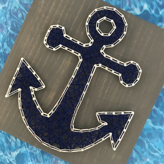 Anchor String Art Nautical Decor Baby Shower Decorations Etsy