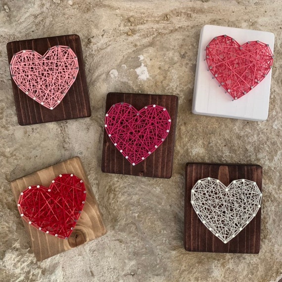 Heart String Art, Valentine Gifts for Kids, Love Sign, Heart Gifts, String  and Nail Art, Wooden String Art Heart, Gift for Her, Gift of Love 