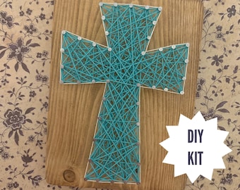 Cross String Art Kit, Religious Art, Gift of Faith, Easter Decor, Spring Craft, Make Your Own Sign, All Ages, Birthday Fun, DIY for Adults