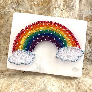 Rainbow String Art, Sign for Nursery, Rainbow Baby Gift, Room Decor for Wall, Children's Room Art, Rainbow and Clouds, Colorful Home Decor image 8