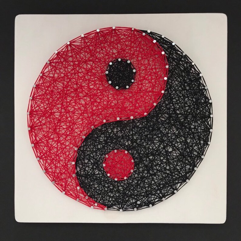 Yin Yang String Art Black and White Wall Art Couples Gift | Etsy
