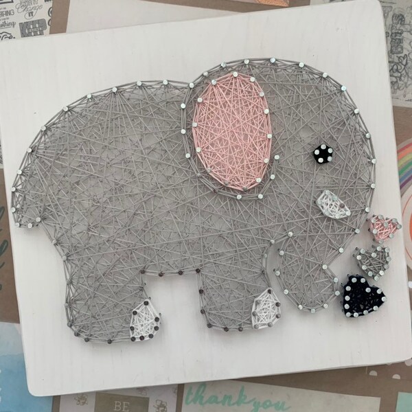 Elephant String Art Etsy
