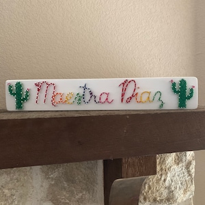 Spanish Teacher String Art, Maestra, Personalized Teacher Gift, Teacher Appreciation, Cactus Decor, Custom Teacher Sign, Classroom Decor