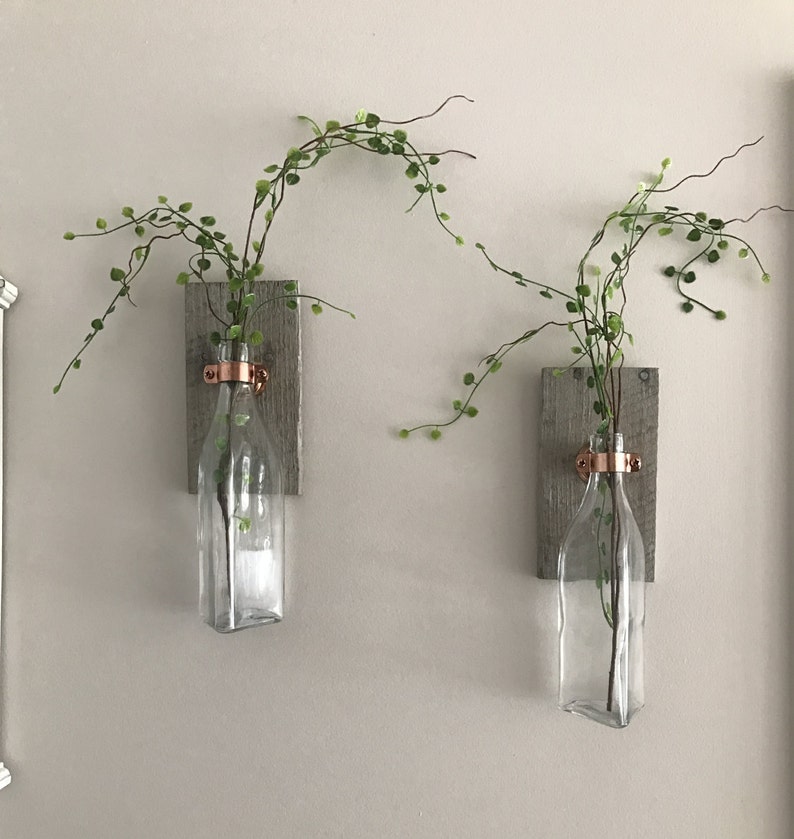 2 Wall Vases Wall Decor Vase Wall Decor Pallet Decor Etsy