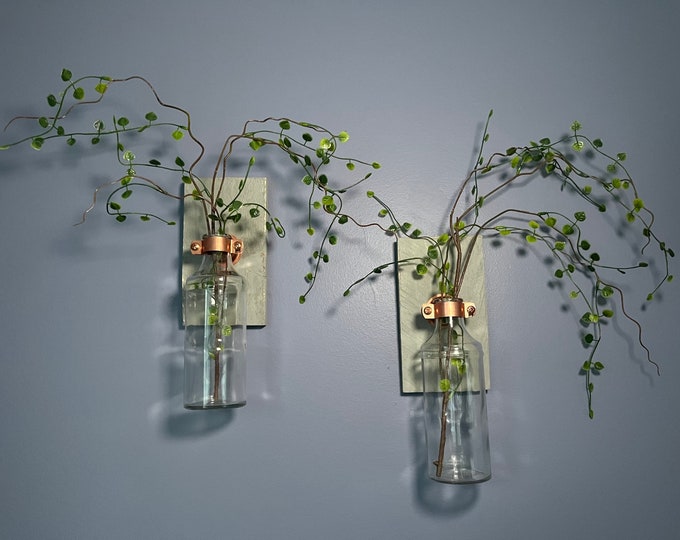 2 Wall Vases Wall Decor Vase Wall Decor Pallet Decor Etsy