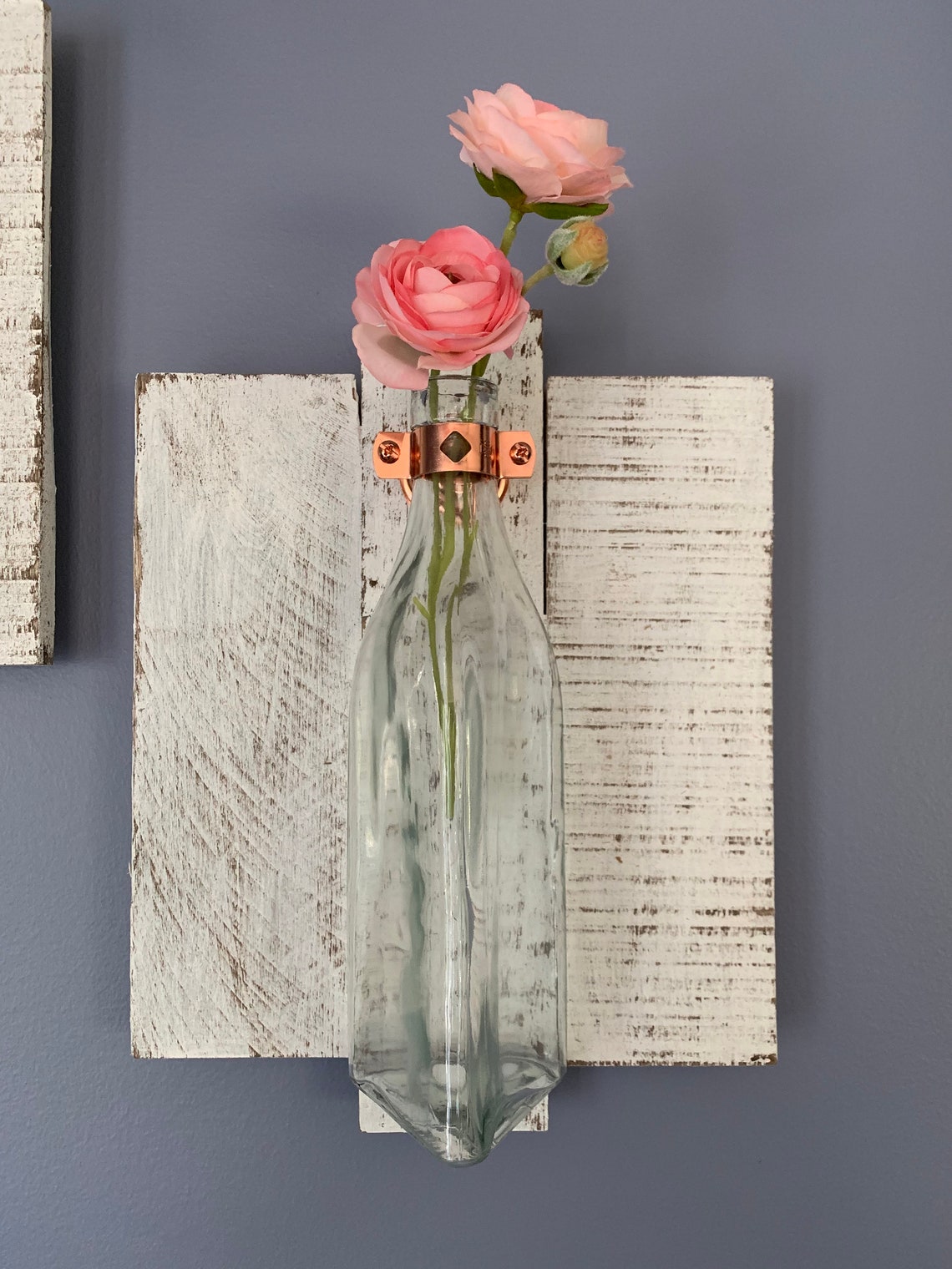 Set of 2 Rustic Wall Vases Wall Decor Pallet Wall Vases Etsy