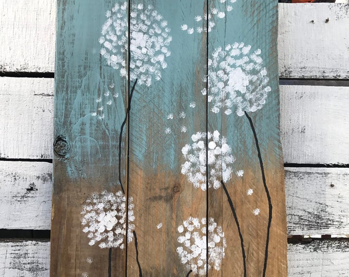 Dandelion Art, Pallet Wall Art, Wall Art, Pallet Wall Sign, Pallet Sign, Reclaimed Wood