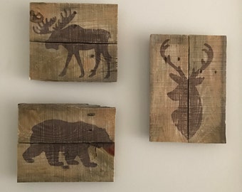 Wildlife wall art, deer wall art, deer art, bear art, bear wall art, moose wall art, moose art