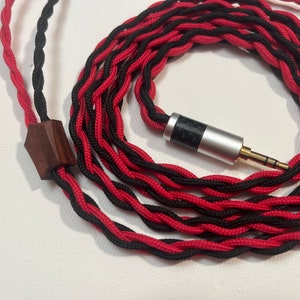 Yarara - custom 4 strand headphone cable - black and red 3.5mm TRS