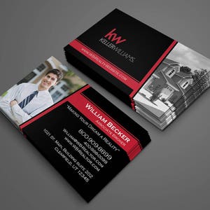Keller Williams Visitenkarten Design - Century21 - Coldwell Banker - Immobilien - Individuelles Design