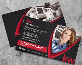 Keller Williams Business Card - Real Estate Business Card Design - Realtor Business Card - Brokerage Business Card - Custom Design