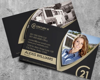 Century 21 Business Card - Real Estate Business Card Design - Realtor Business Card - Brokerage Business Card - Custom Design
