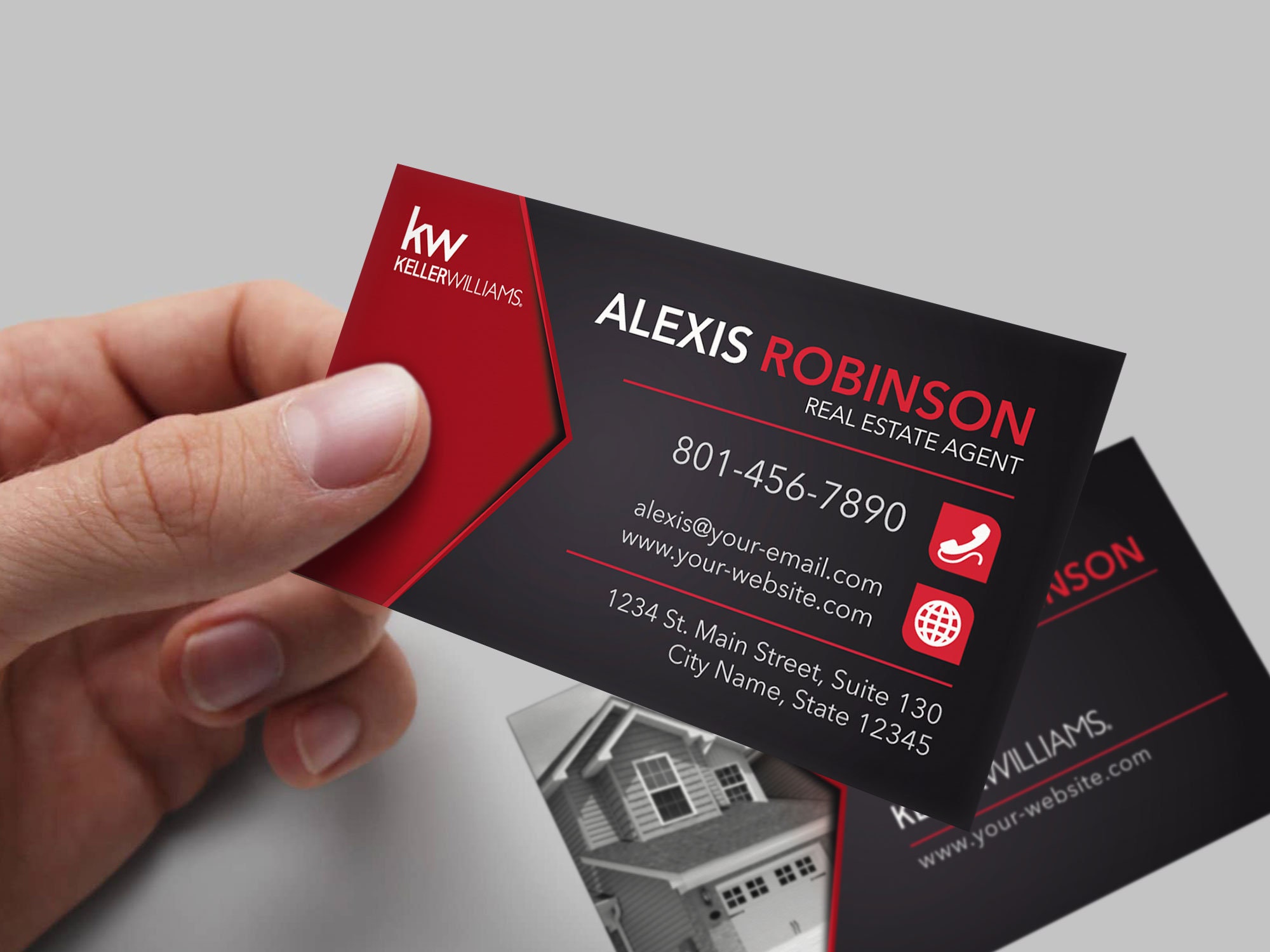 Keller Williams Visitenkarte - Immobilien-Visitenkarten-Design - Makler  Visitenkarte - Brokerage Business Card - individuelles Design Inside Keller Williams Business Card Templates