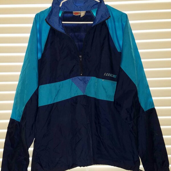 Vintage Nike Windbreaker men's XL  teal/blue/purple