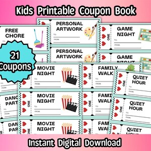 Couponboek voor mama – Verjaardagsbonnen voor mama en papa | Gratis coupon voor Chore, printbaar boek met kortingsbonnen