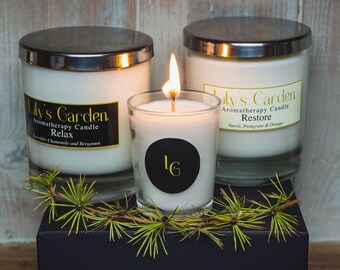 Glass 220g Aromatherapy Candle- 2 label choices