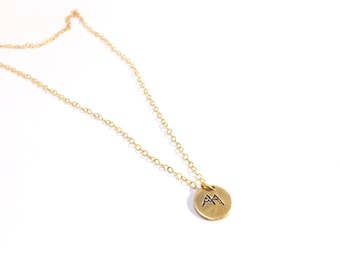 Mountain charm necklace/14k charm/sterling silver charm/stamped jewelry/outdoor lover/outdoorsy/mountain lover/Colorado/engraved/custom
